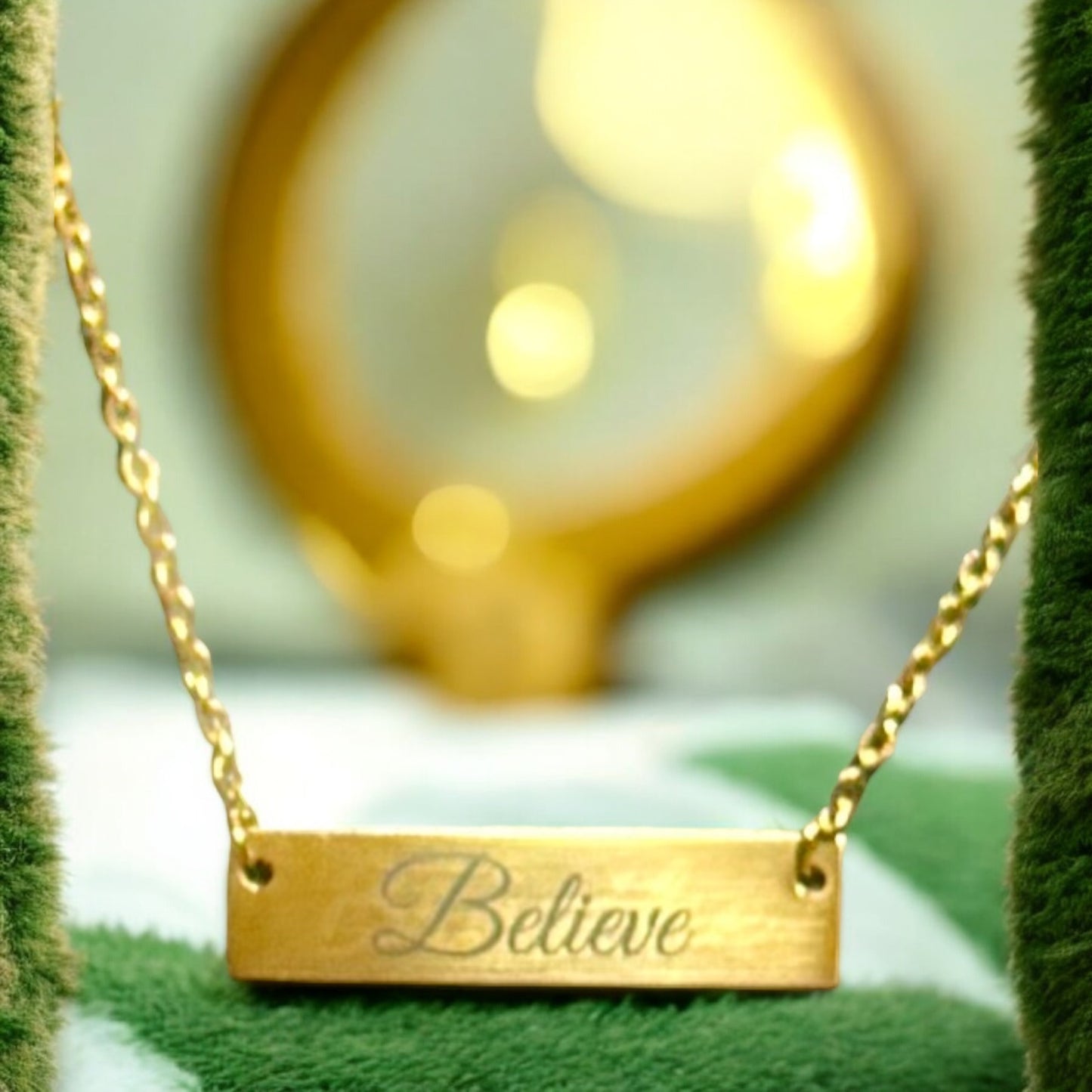 Inspirational Bar Pendant Necklace Engraved Bar Pendant Necklace
