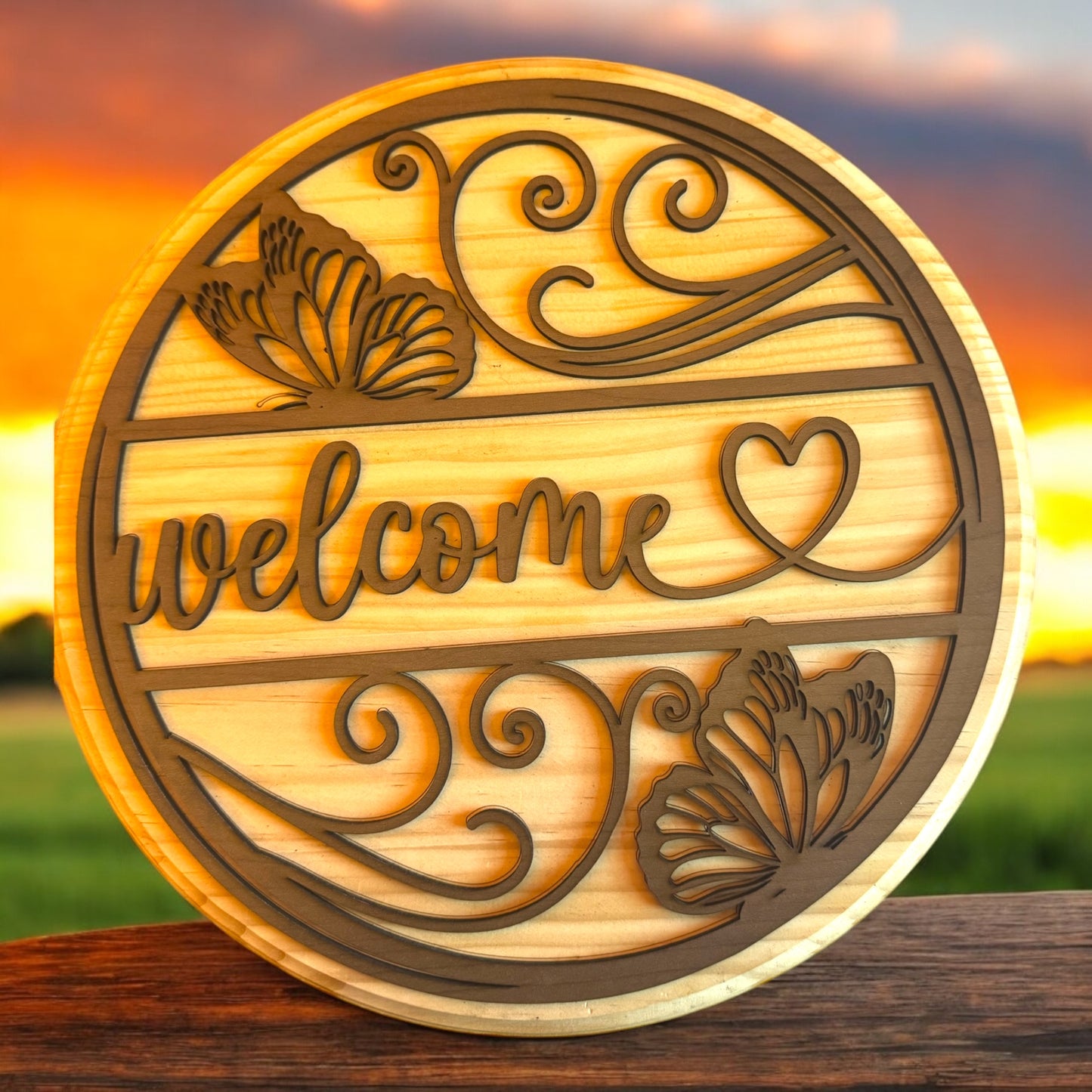 Round Welcome Door Sign