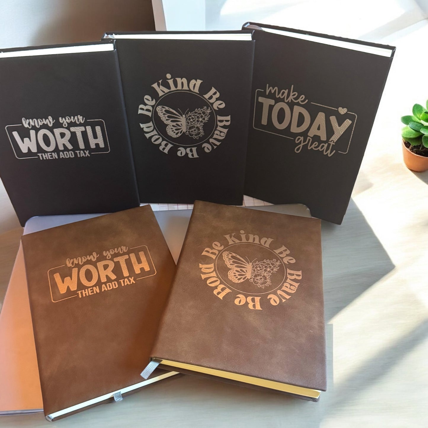 Premium Leather Engraved Lined Journal