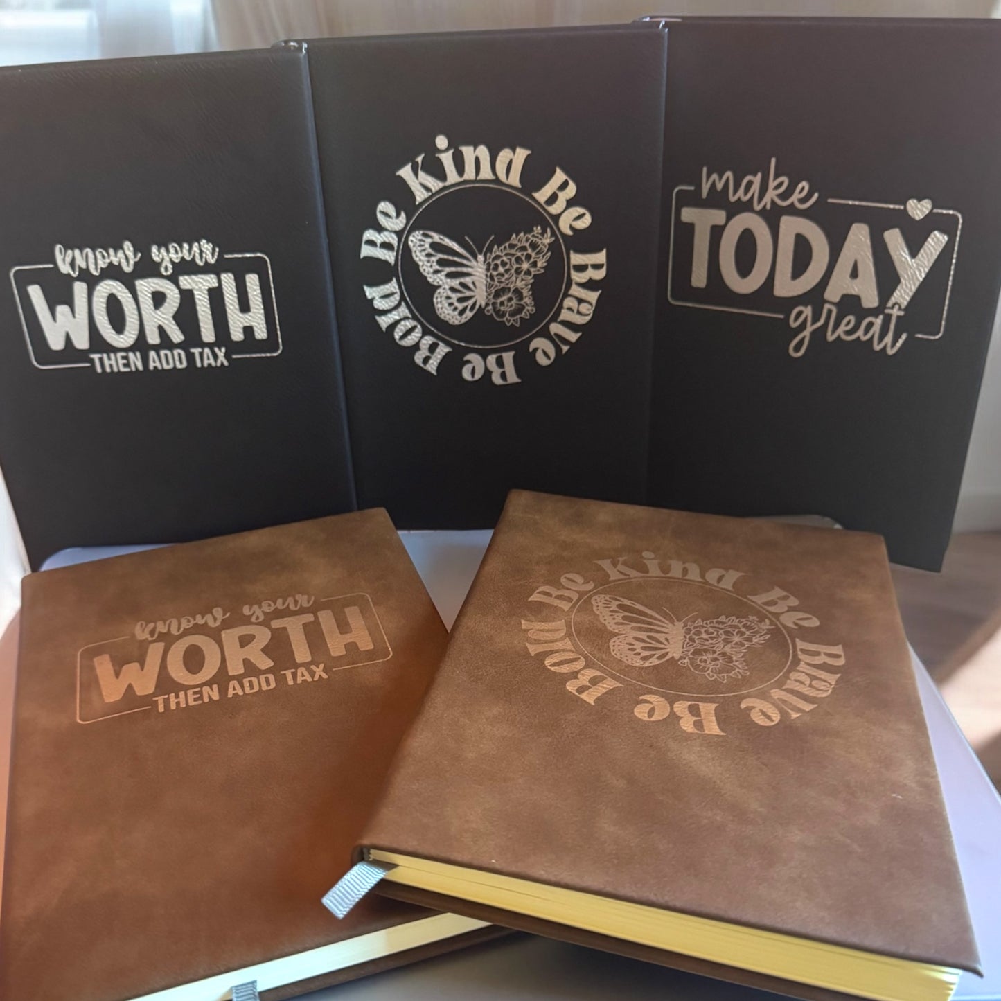 Premium Leather Engraved Lined Journal