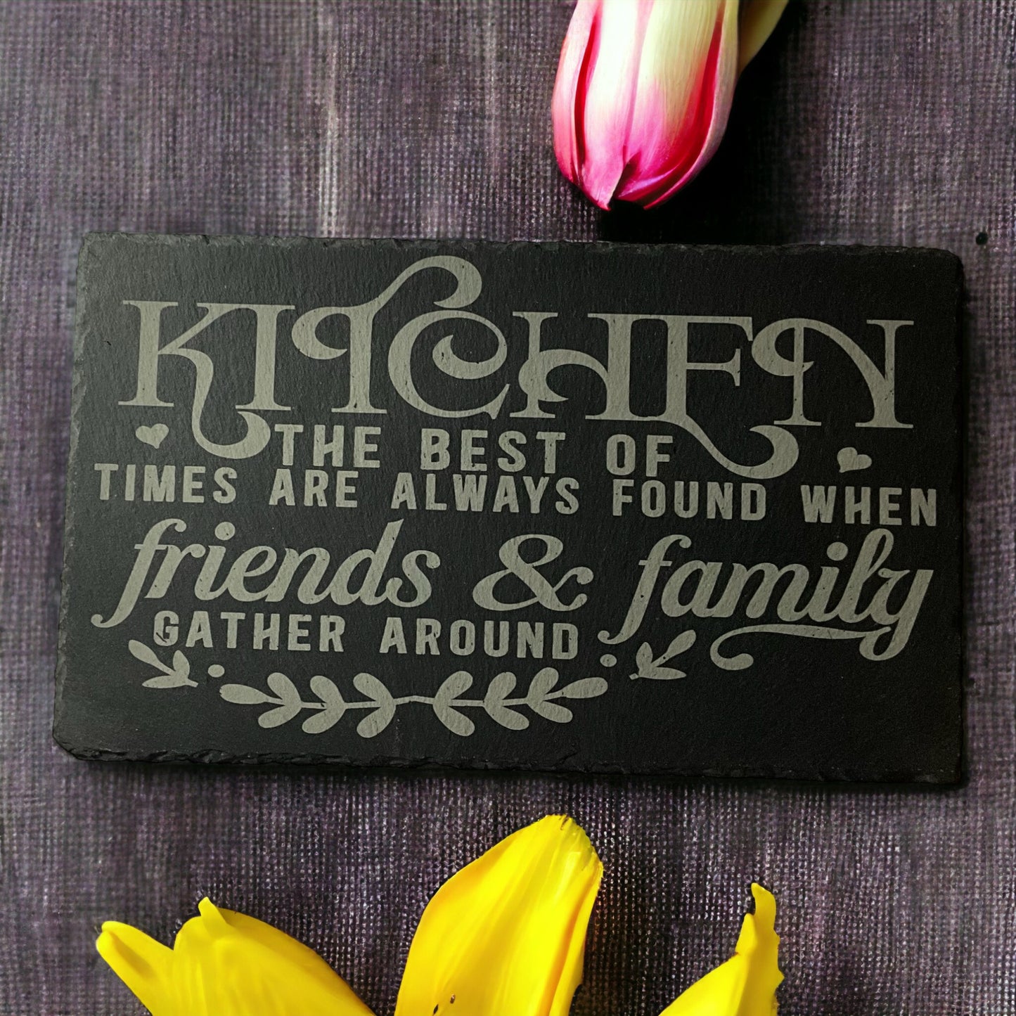 Premium 10x6 Black Slate Charcuterie Board - Laser Engraved Elegance