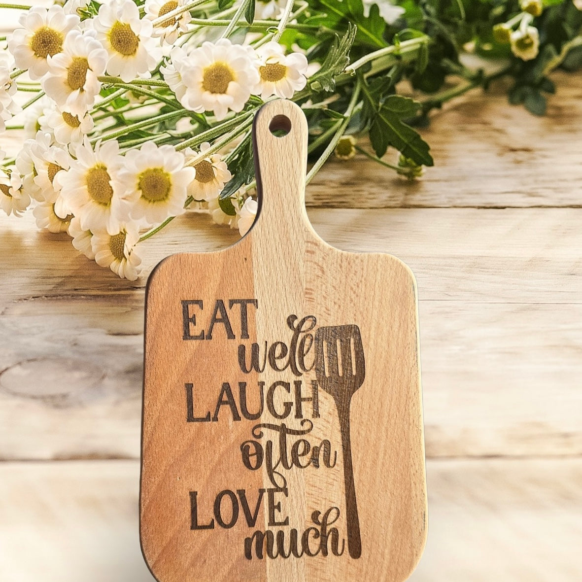 Wood Cutting Board with Handle Engraved Cutting Board Charcuterie Board Pizza Board