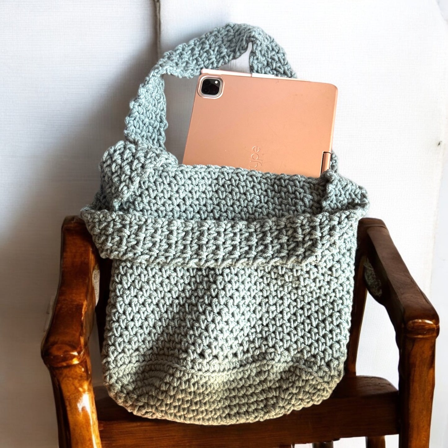 Handmade Crochet Tote Bag Carry-All Tote Bag