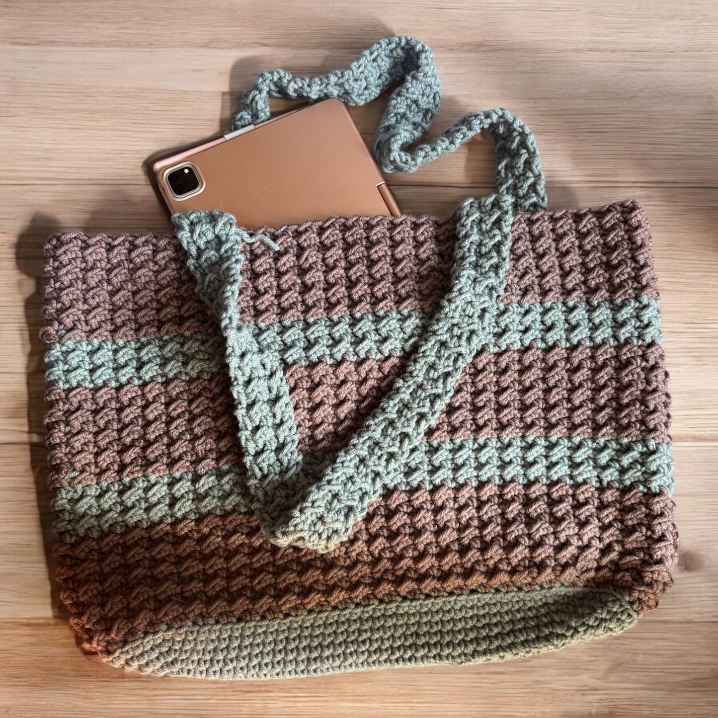 Handmade Crochet Tote Bag Carry-All Tote Bag