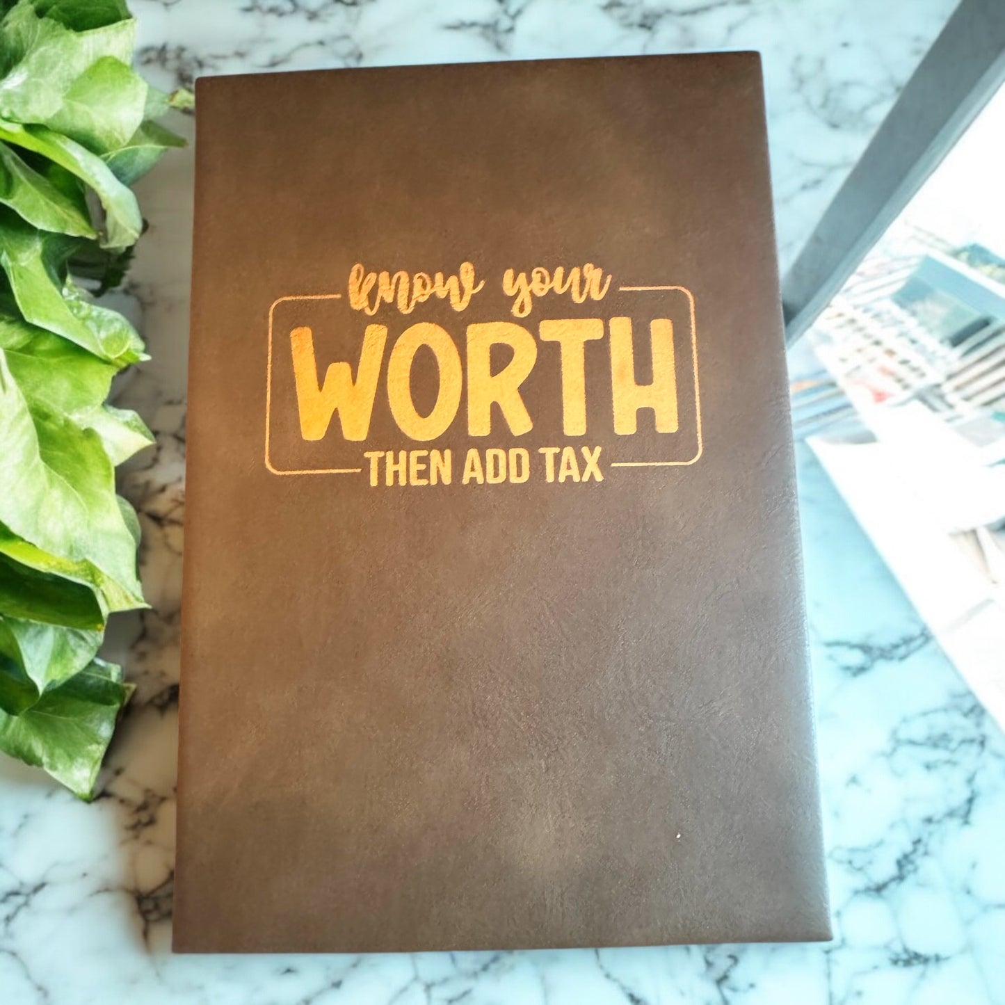 Premium Leather Engraved Lined Journal