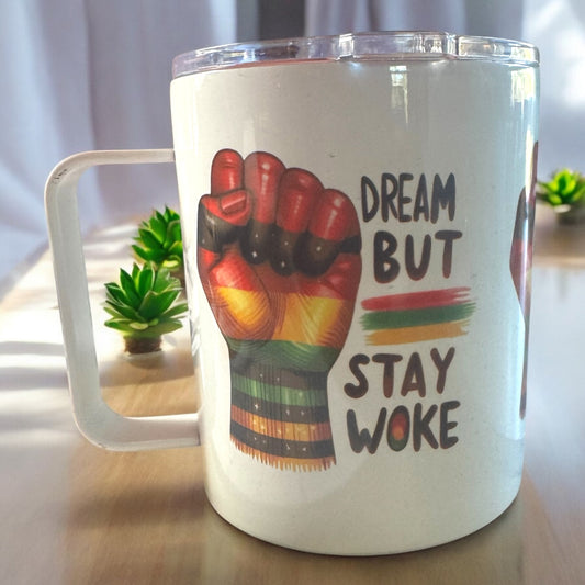 Stay Woke 12oz Camper Mug with Lid