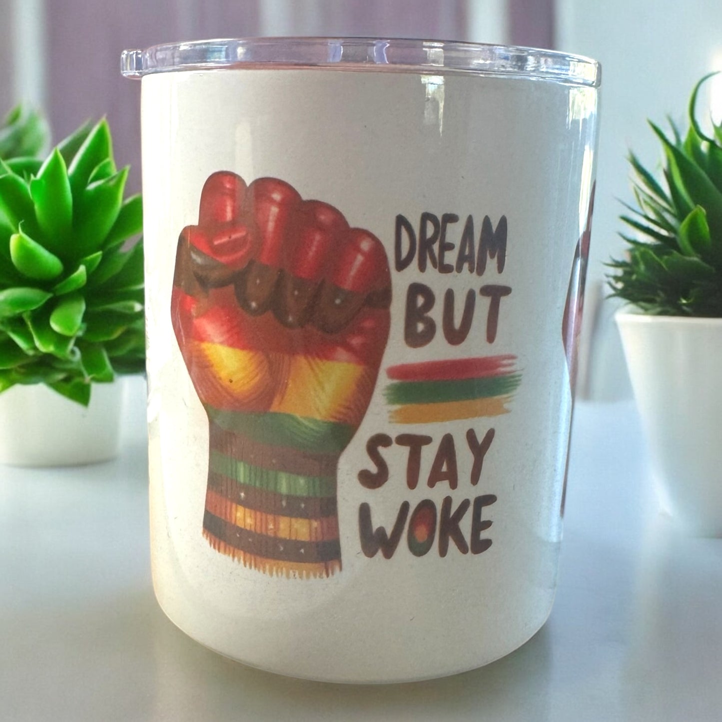 Stay Woke 12oz Camper Mug with Lid